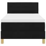 vidaXL lit à ressort avec matelas & LED noir 90x200 cm tissu