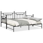 vidaXL Cadre de lit de jour avec tête de lit Noir 107 x 203 cm Acier