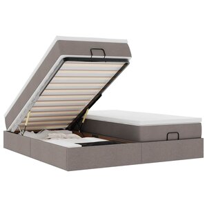 VidaXL Cadre de lit ottoman avec matelas taupe 200x200cm tissu