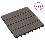 vidaXL Carreau de terrasse 22 Pièces Marron foncé 30 x 30 cm WPC