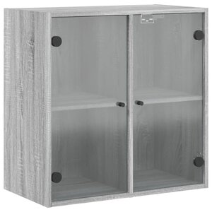 vidaXL Armoire murale avec portes en verre sonoma gris 68x37x68 5 cm