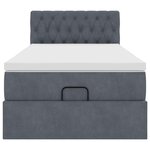 vidaXL Cadre de lit ottoman et matelas gris foncé 90x200 cm velours