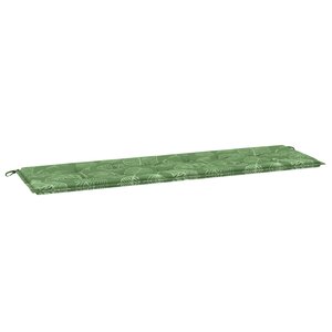 vidaXL Coussin de banc de jardin Motif de feuille 180x50x4 cm Tissu Oxford