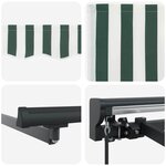 vidaXL Auvent Rétractable Vert et blanc 350x250 cm tissu