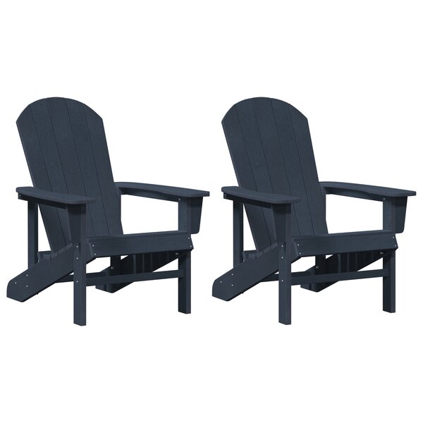 vidaXL Chaises Adirondack 2 Pièces Bleu Marine 74x82x90 cm HDPE