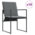 vidaXL Ensemble de salle à manger de jardin de 19 pièces avec coussins en acier et textilène