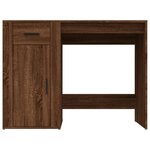 Bureau table poste de travail meuble d'ordinateur informatique étude chêne 100 x 49 x 75 cm bois d'ingénierie brun 02_0023596