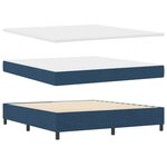 vidaXL Lit à ressorts avec matelas bleu  super king  en tissu