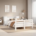 vidaXL Cadre de lit sans matelas blanc 150x200 cm bois de pin massif