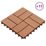 vidaXL Carreau de terrasse 11 Pièces Teck 30 x 30 cm WPC