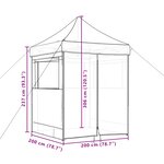 vidaXL Tente de fête 200 x 200 x 306 cm Bordeaux Tissu Oxford