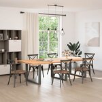 vidaXL Pieds de table à manger en U 3 pièces Anthracite 100 x (72-73) cm Acier
