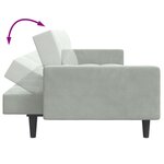 vidaXL Canapé-lit à 2 places avec repose-pied gris clair velours