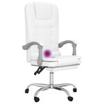 vidaXL Fauteuil de massage inclinable de bureau Blanc Similicuir
