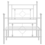 vidaXL Cadre de lit métal sans matelas avec pied de lit blanc 80x200cm