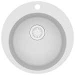 vidaXL Évier de cuisine Granit Rond Blanc