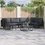 vidaXL Ensemble de canapé de jardin 6 Pièces Anthracite Acier