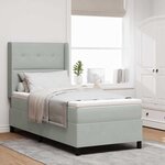 Lit à ressort avec matelas et lumière LED Gris clair 80x200 cm Velours