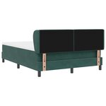 Lit à sommier tapissier avec matelas vert foncé 160x200 cm velours