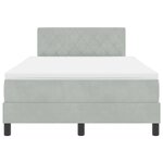 vidaXL Lit à ressorts avec tête de lit Gris clair 120 x 190 cm Velours