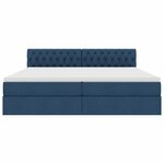 vidaXL Lit avec rangement et matelas avec matelas Bleu 200 x 200 cm