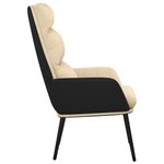 vidaXL Chaise de relaxation Crème Tissu