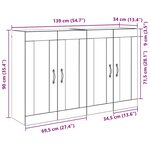 vidaXL Meuble mural Montage mural 2 Pièces Chêne noir 69 5 x 34 x 90 cm