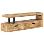vidaXL Meuble TV (118-200) x 30 x 40 cm en bois massif de manguier