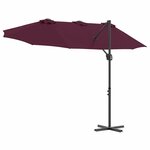 vidaXL Parasol cantilever de jardin Rouge bordeaux 372 x 198 x 243 cm