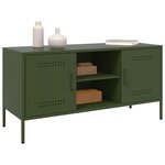 vidaXL Meuble TV vert olive 100 5x39x50 5 cm acier