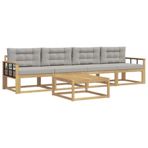 vidaXL Ensemble de canapés d'extérieur 4 pc Blanc et gris clair