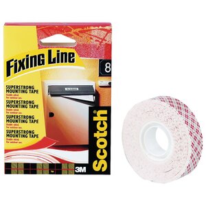 Ruban de mousse enduit d'adhésif double-face blanc 19 mm x 1,5 m (rouleau 1.5 mètres)