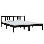 vidaXL Cadre de lit sans matelas noir bois massif 160x200 cm