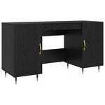vidaXL Bureau avec porte Chêne noir 140 x 50 x 75 cm Bois d'ingénierie