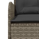 vidaXL Salon de jardin 2 Pièces avec coussins Gris Résine tressée