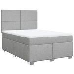 vidaXL Sommier à lattes de lit avec matelas Gris clair 160x200cm Tissu