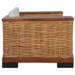 vidaXL Ensemble de canapés 2 Pièces avec coussins Marron Rotin naturel