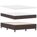 vidaXL Lit à ressorts avec matelas Marron foncé 140 x 190 cm tissu