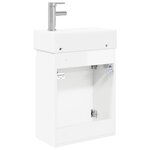 vidaXL Meuble de salle de bain avec robinet Blanc brillant