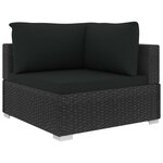 Vidaxl salon de jardin 10 pièces avec coussins résine tressée noir
