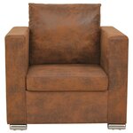vidaXL Fauteuil marron 82 x 73 x 82 cm en similicuir suédé
