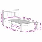 vidaXL Cadre de lit Blanc 90 x 200 cm Pin massif