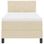 vidaXL Lit à ressorts avec matelas avec LED Crème 80 x 200 cm tissu
