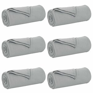 vidaXL Couvertures à jeter 6 Pièces Gris 170 x 130 cm Toison