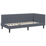 vidaXL Cadre de lit d'angle Gris foncé 90 x 200 cm Velours