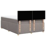 vidaXL Sommier à lattes de lit avec matelas Taupe 140x200 cm Tissu