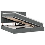 vidaXL Lit de rangement LED avec matelas Gris foncé 200 x 200 cm Tissu