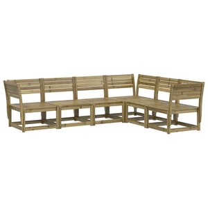 vidaXL Salon de jardin 6 Pièces bois de pin imprégné