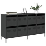 vidaXL Buffet noir 135x39x73 5 cm acier laminé à froid