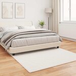 vidaXL Tapis en Fourrure Synthétique de Lapin Olite Crème 120 x 120 cm